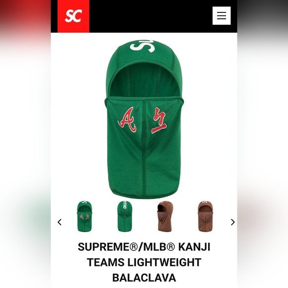 Supreme X MLB Kanji Teams Lightweight Balaclava *FW22* *NWT*